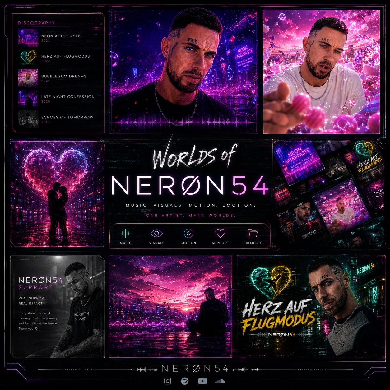 Worlds of NERØN54 Visual-Collage